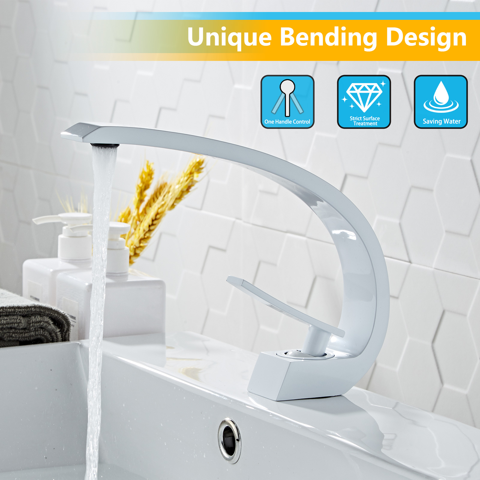 Wovier Bathroom Sink Faucet,Single Handle Single Hole Lavatory Faucet- 8347-11