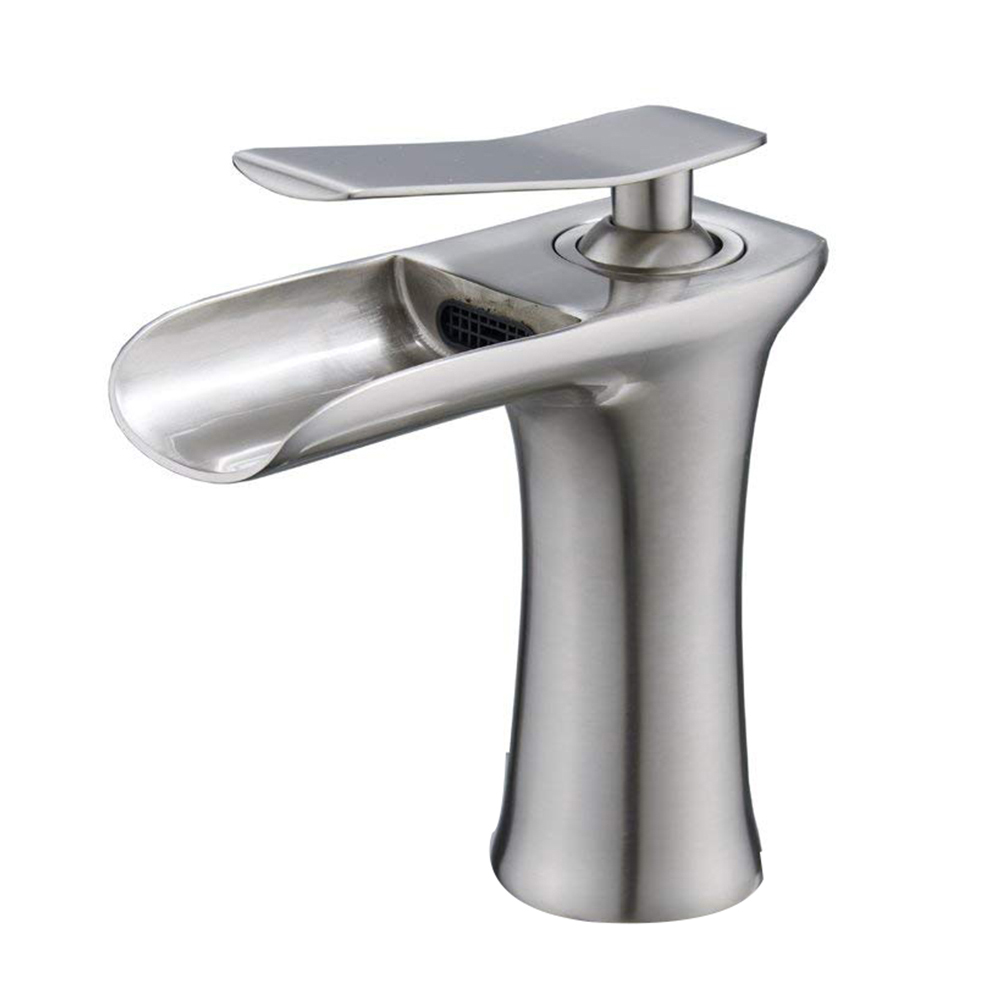 Wovier Waterfall Bathroom Sink Faucet,Single Handle Single Hole Faucet-W8369-5
