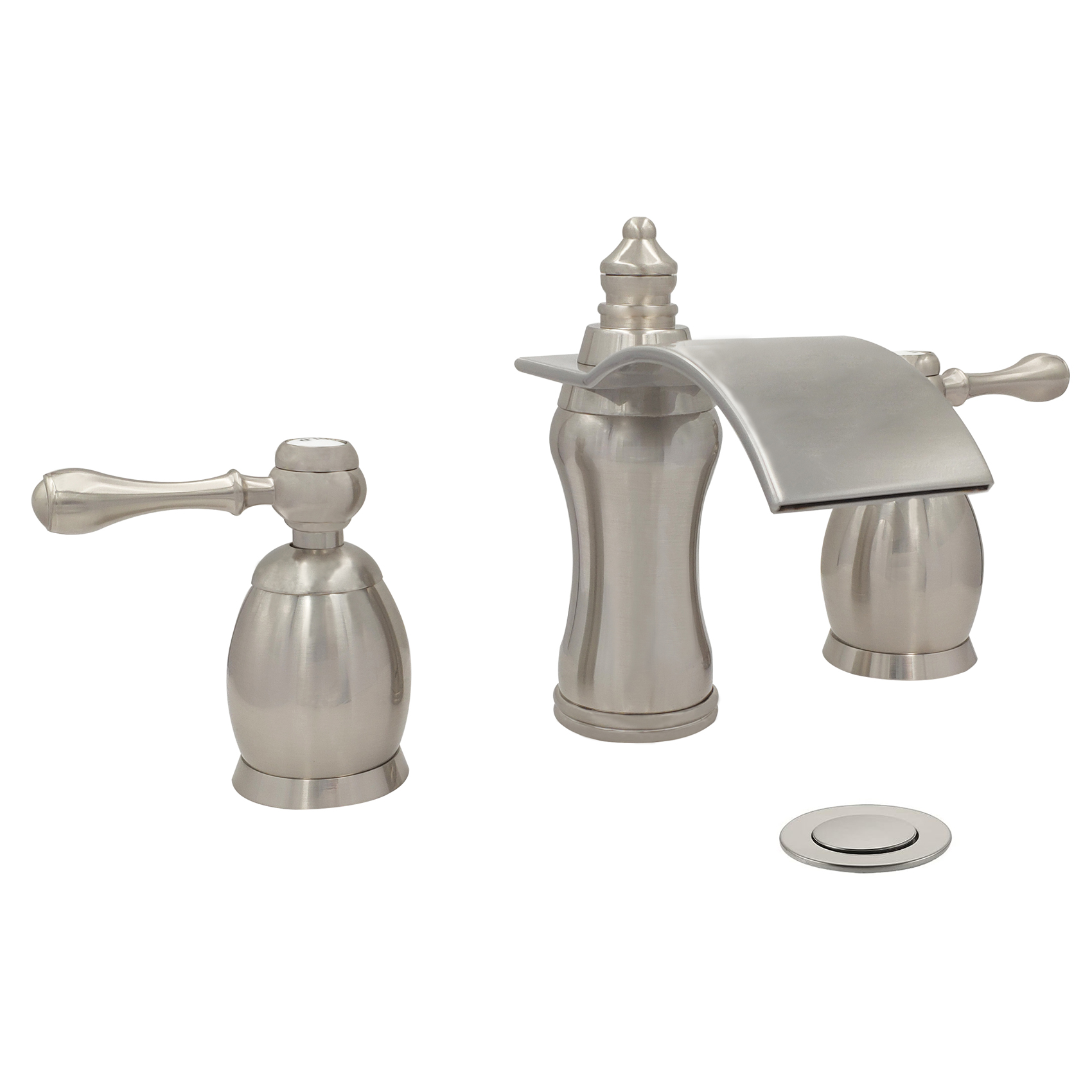 Wovier Widespread Faucet,Three Handle Two Hole Bathroom sink Faucet-W8414-11