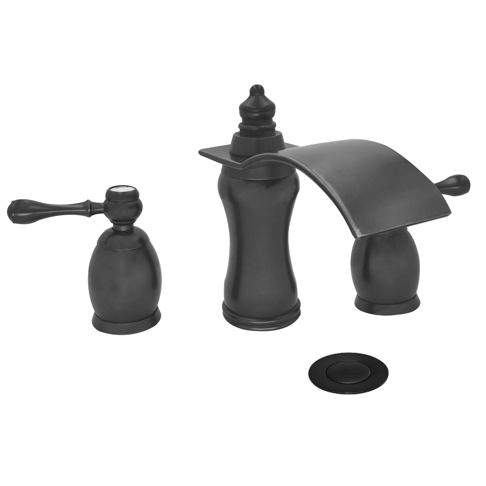 Wovier Widespread Faucet,Three Handle Two Hole Bathroom sink Faucet-W8414-10