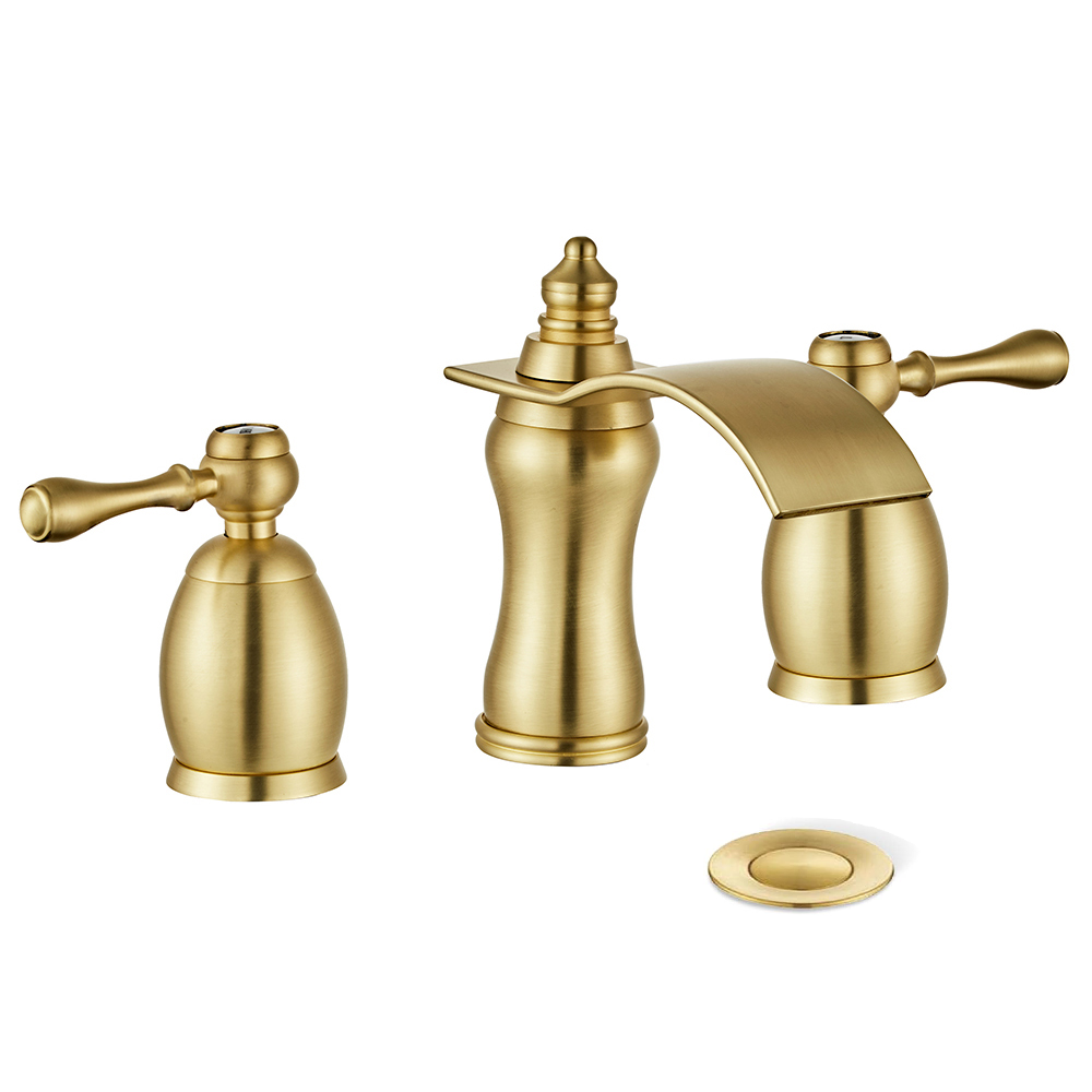 Wovier Widespread Faucet,Three Handle Two Hole Bathroom sink Faucet-W8414-07