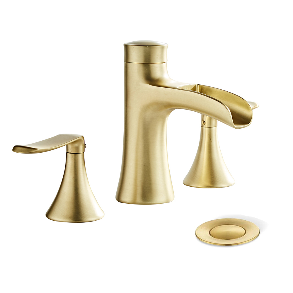 Wovier Widespread Faucet,Three Handle Two Hole Bathroom sink Faucet-W8416-08