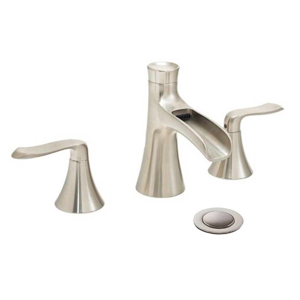 Wovier Widespread Faucet,Three Handle Two Hole Bathroom sink Faucet-W8416-11