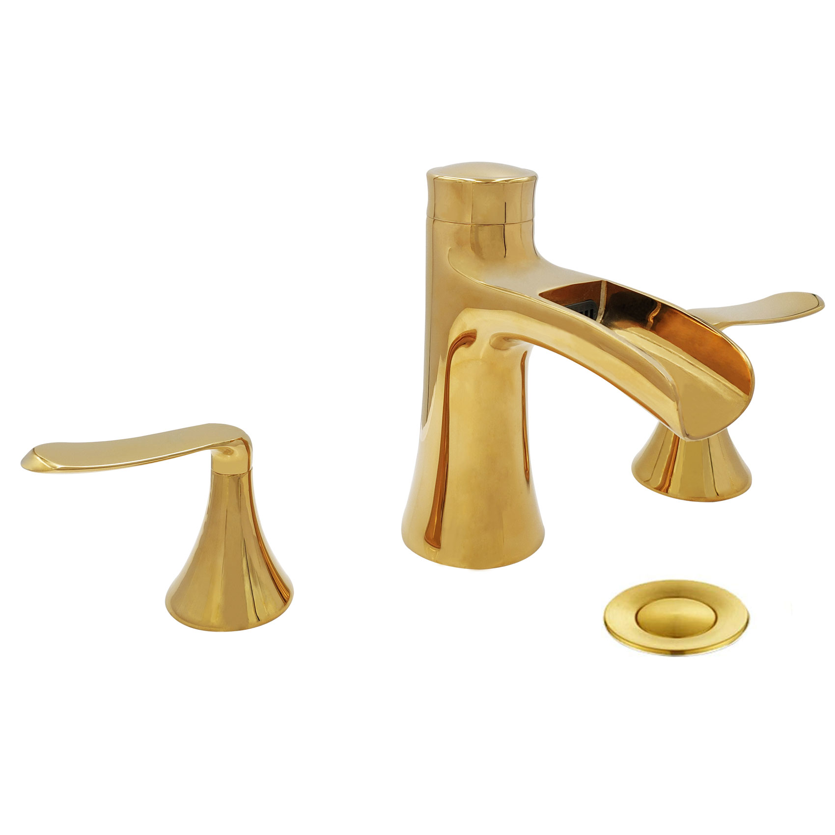 Wovier Widespread Faucet,Three Handle Two Hole Bathroom sink Faucet-W8416-10