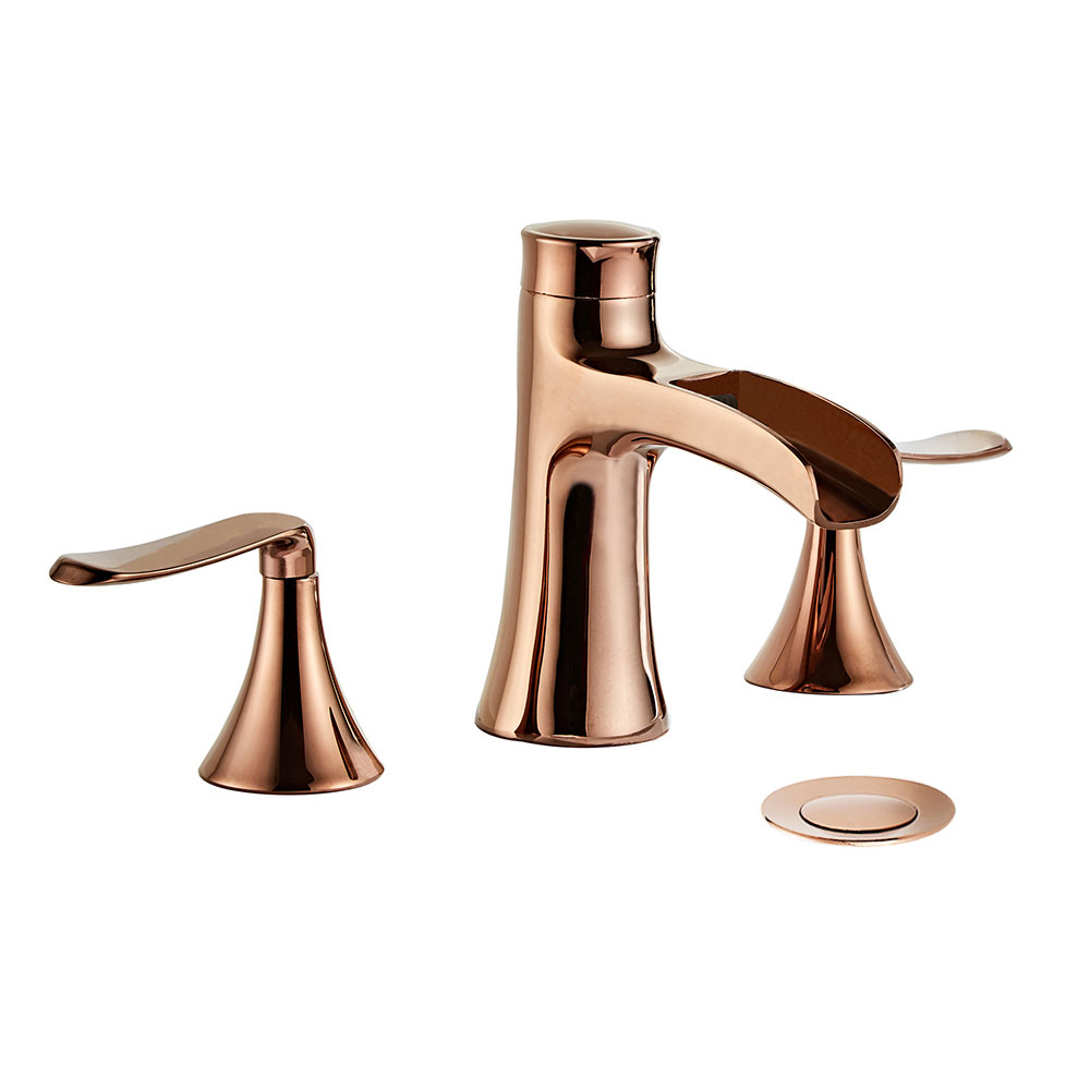 Wovier Widespread Faucet,Three Handle Two Hole Bathroom sink Faucet-W8416-09