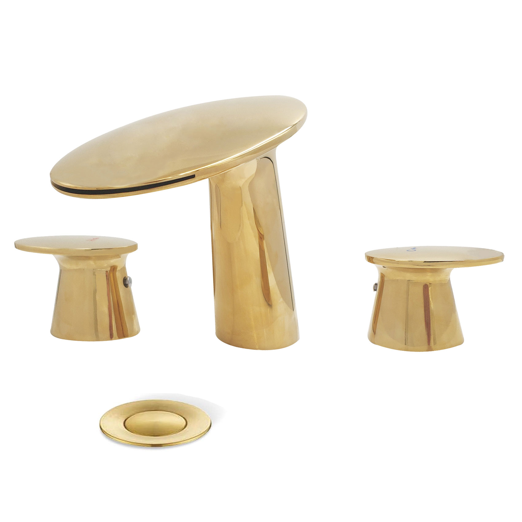 Wovier Widespread Faucet,Three Handle Two Hole Bathroom sink Faucet-W8417-09