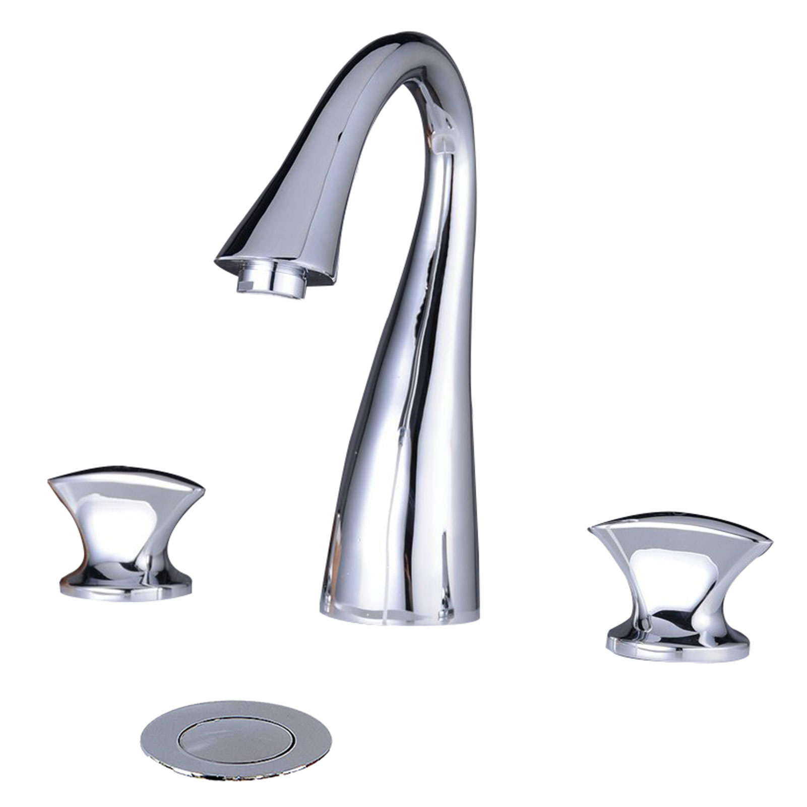 Wovier Widespread Faucet with Supply Hose,Three Handle Two Hole Bathroom Faucet W8422-17