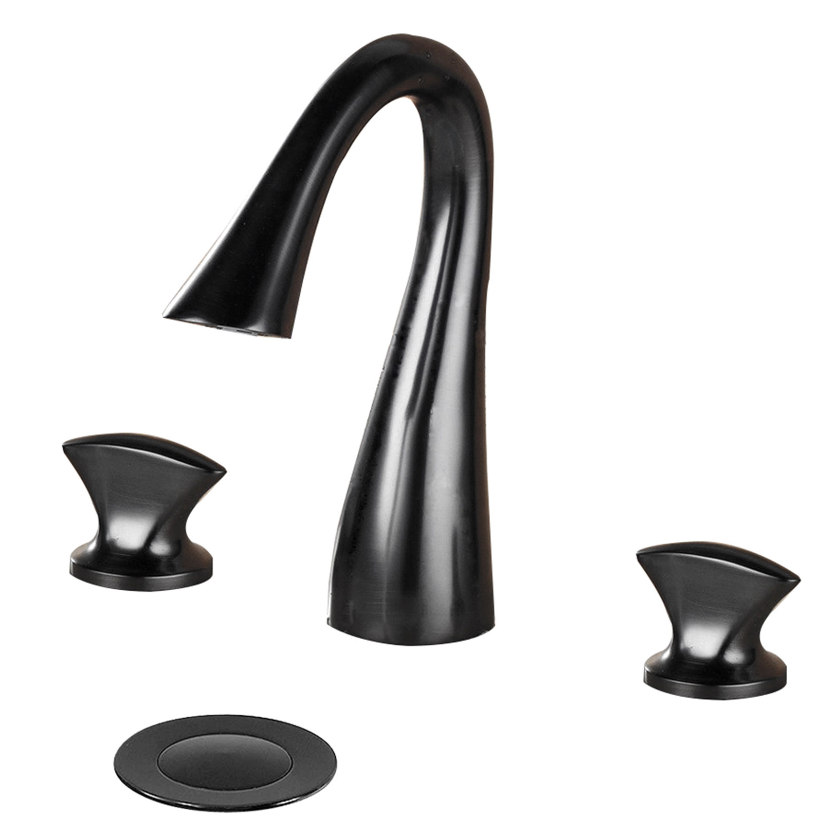 Wovier Widespread Faucet with Supply Hose,Three Handle Two Hole Bathroom Faucet W8422-12