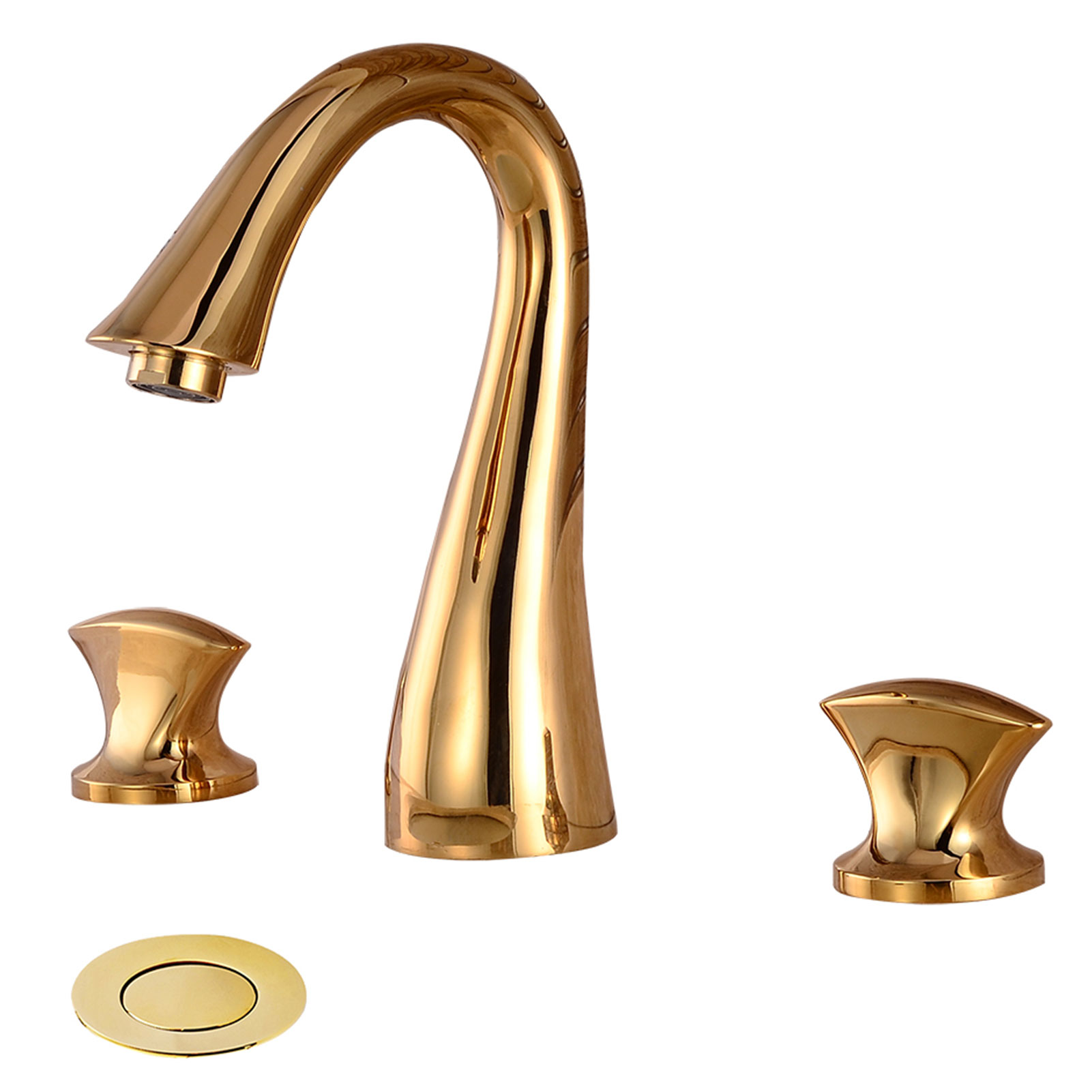 Wovier Widespread Faucet with Supply Hose,Three Handle Two Hole Bathroom Faucet W8422-1