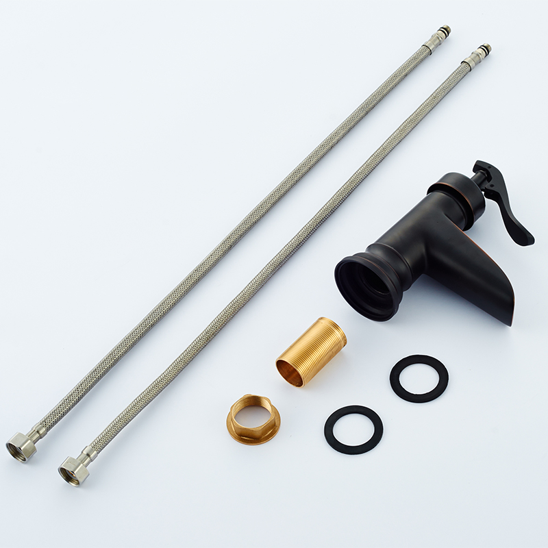 Wovier Bathroom Sink Faucet with Supply Hose,Single Handle Single Hole Lavatory Faucet W8290