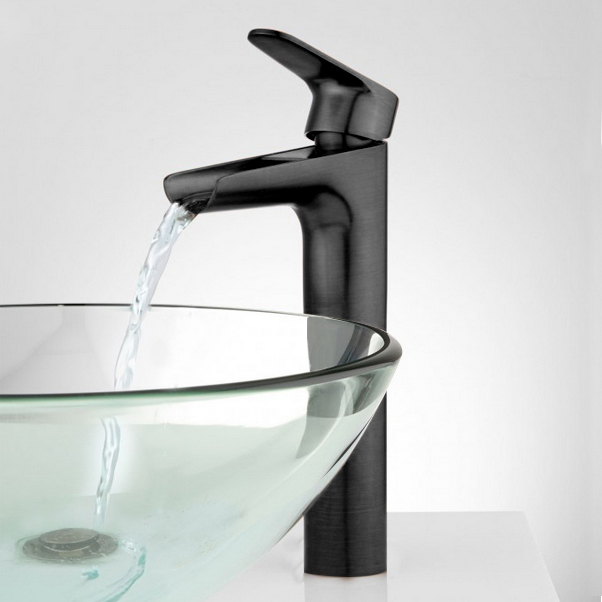 Wovier Waterfall Vessel Faucet with Supply Hose,Single Handle Single Hole Bathroom Faucet W8370-7