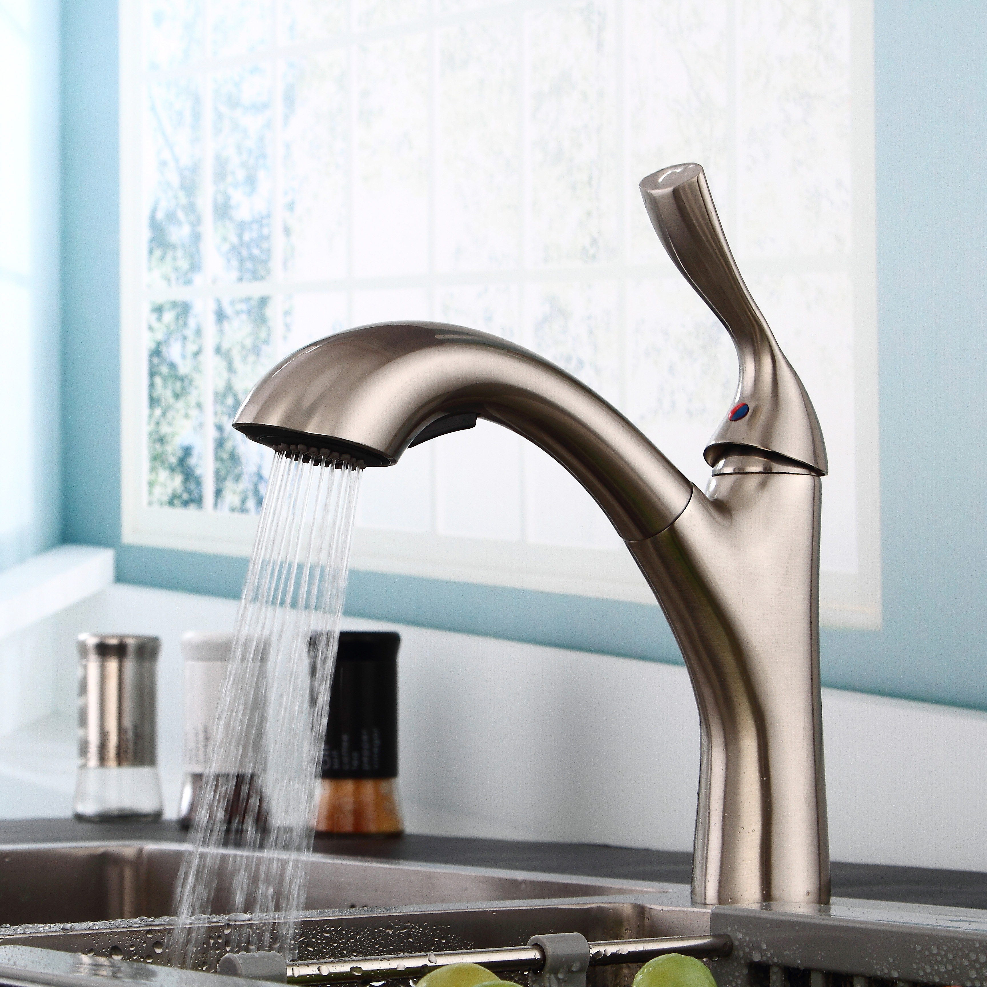 Wovier Kitchen Faucet with Pull out Sprayer, Single Handle Kitchen Sink Faucet -8521-10