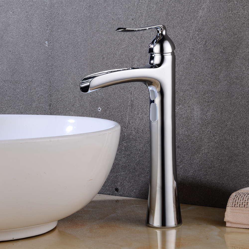 Wovier Waterfall Vessel Faucet, Single Handle Single Hole Bathroom Faucet - w8237-22