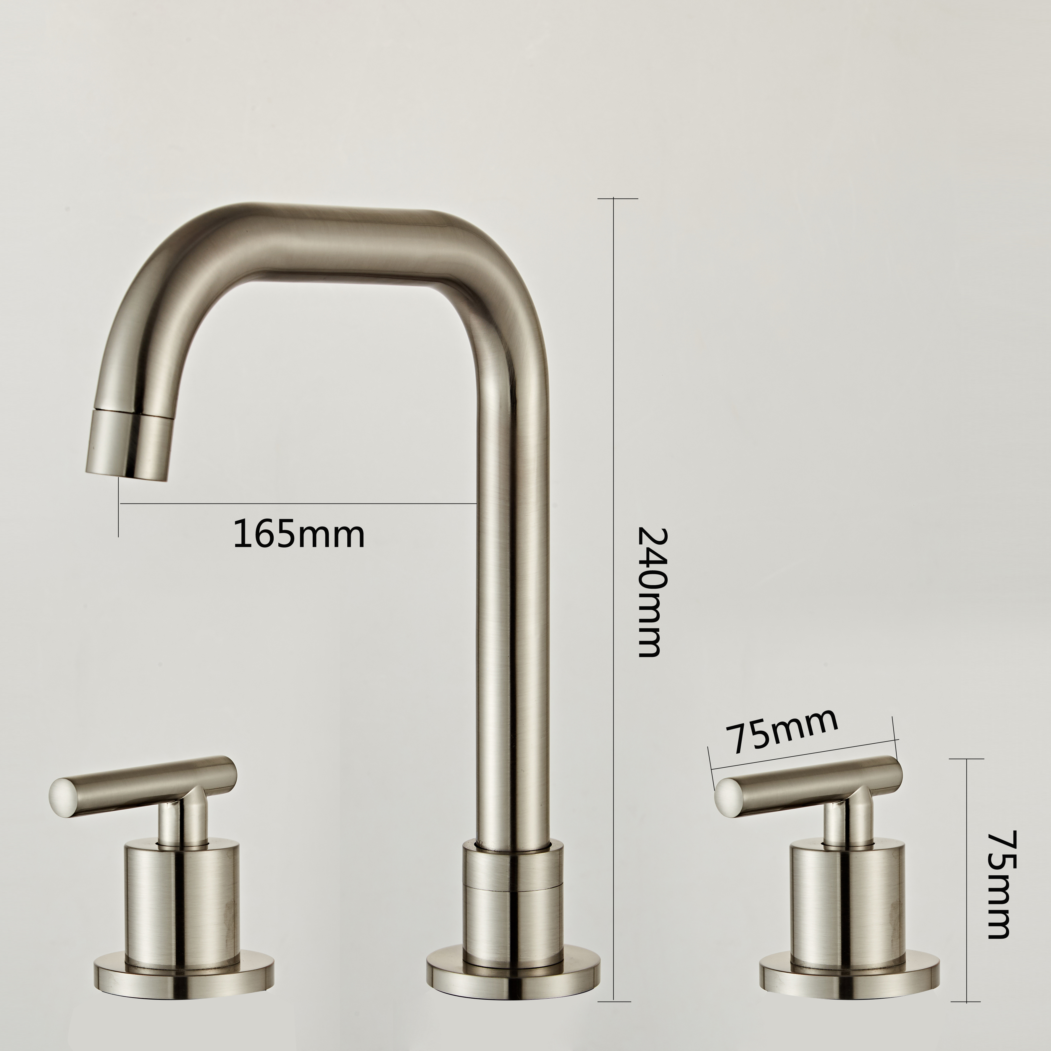 Wovier Widespread Faucet,Three Handle Two Hole Bathroom sink Faucet-W8418-9