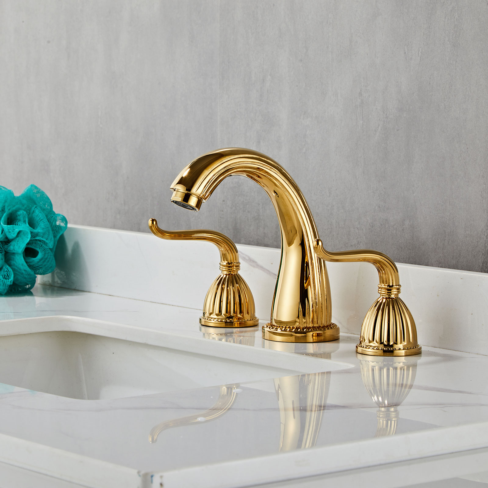 Wovier Widespread Faucet,Three Handle Two Hole Bathroom sink Faucet-W8441-11