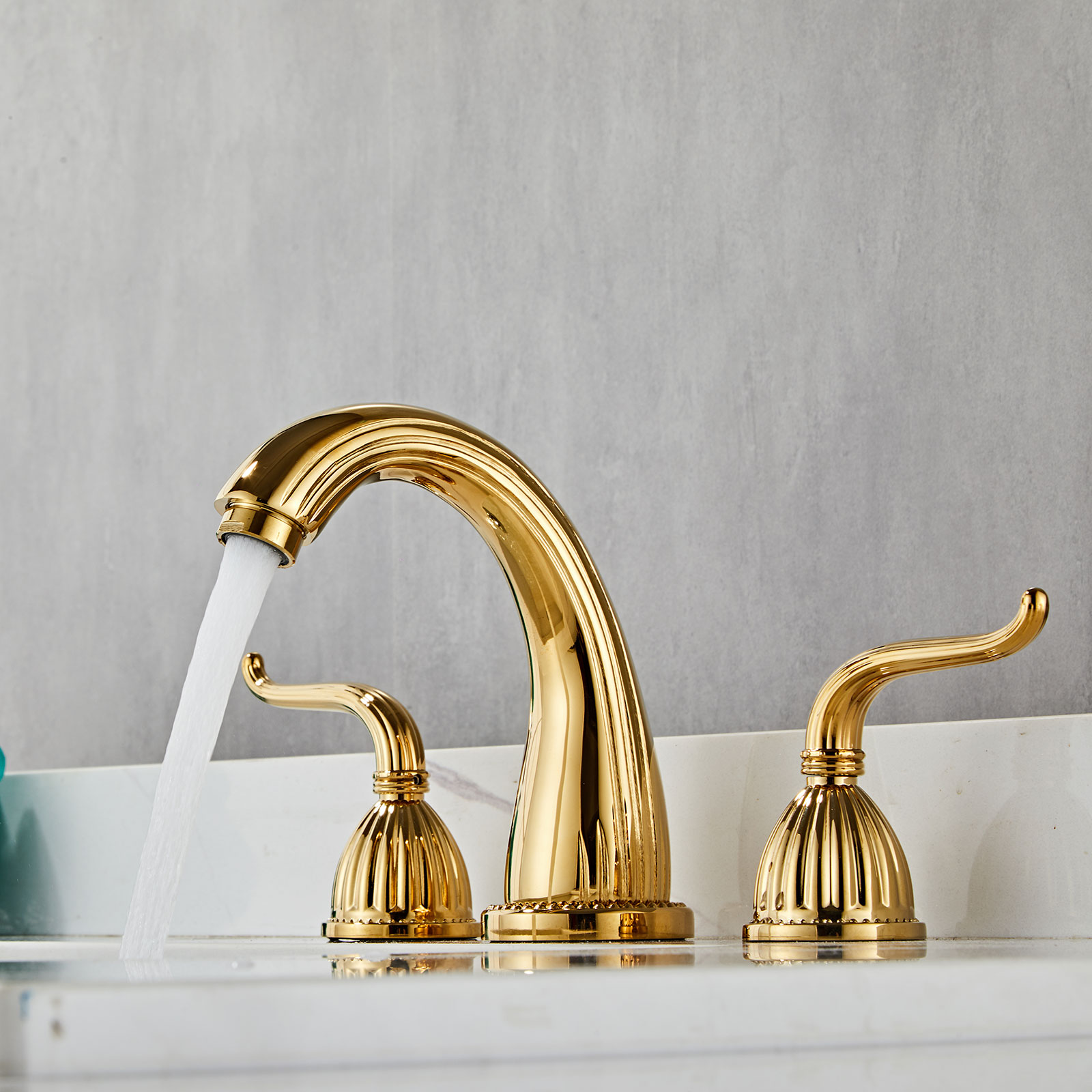 Wovier Widespread Faucet,Three Handle Two Hole Bathroom sink Faucet-W8441-13