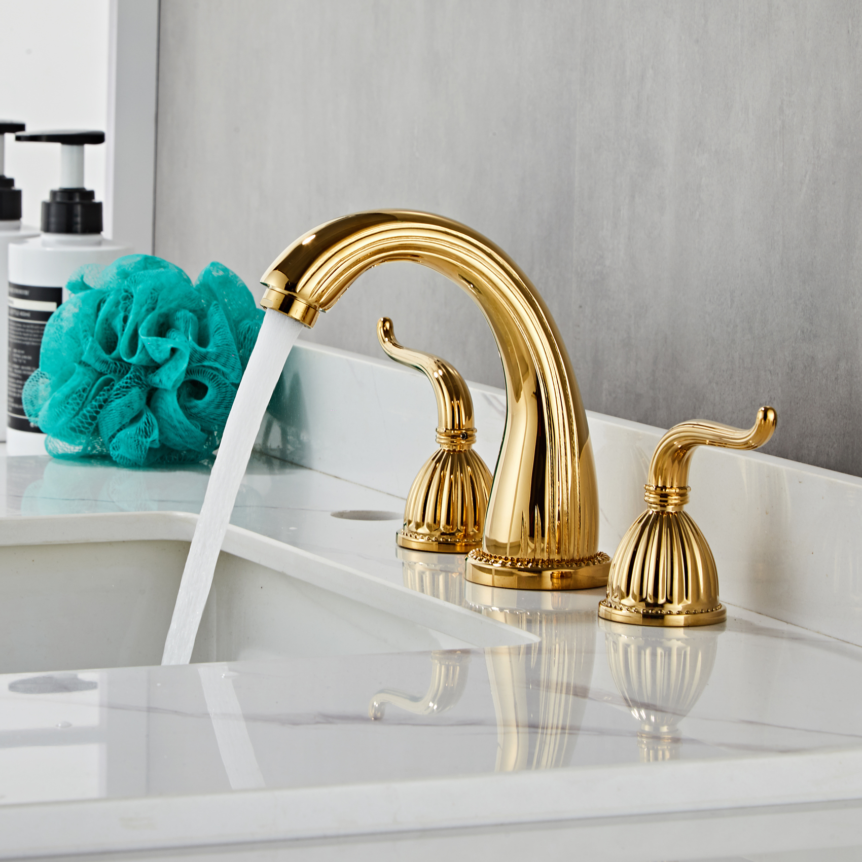 Wovier Widespread Faucet,Three Handle Two Hole Bathroom sink Faucet-W8441-03