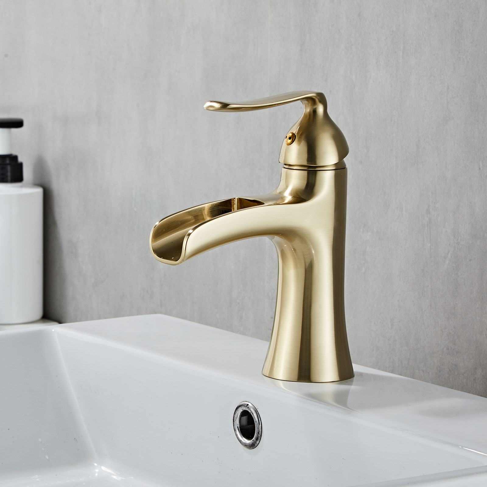 Wovier Waterfall Bathroom Sink Faucet,Single Handle Single Hole Faucet-W8204-20