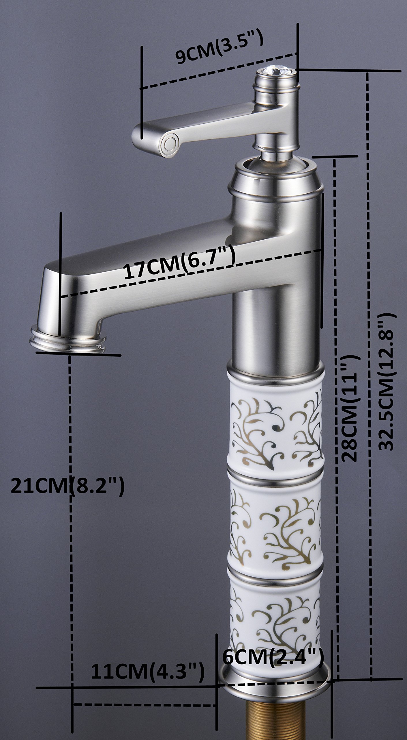 Wovier Vessel Faucet with Supply Hose,Single Handle Single Hole Bathroom Faucet W8311-7