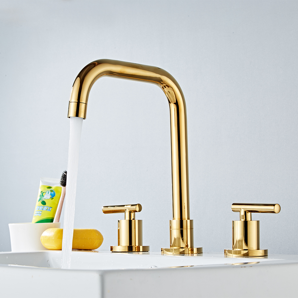 Wovier Widespread Faucet,Three Handle Two Hole Bathroom sink Faucet-W8418-13