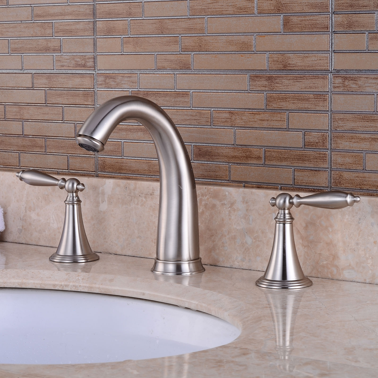 Wovier Widespread Faucet,Three Handle Two Hole Bathroom sink Faucet-Wovier W8401-23