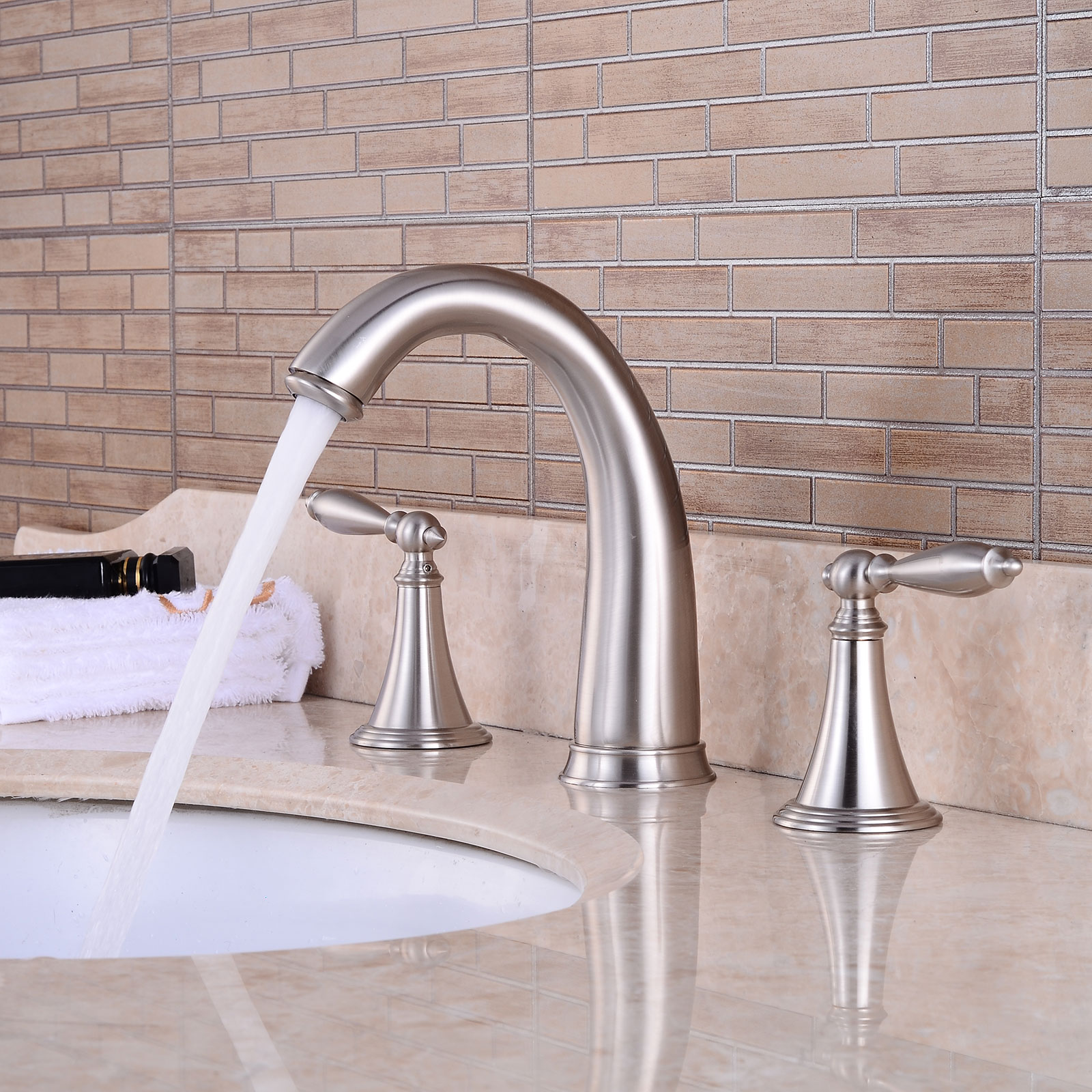 Wovier Widespread Faucet,Three Handle Two Hole Bathroom sink Faucet-Wovier W8401-21