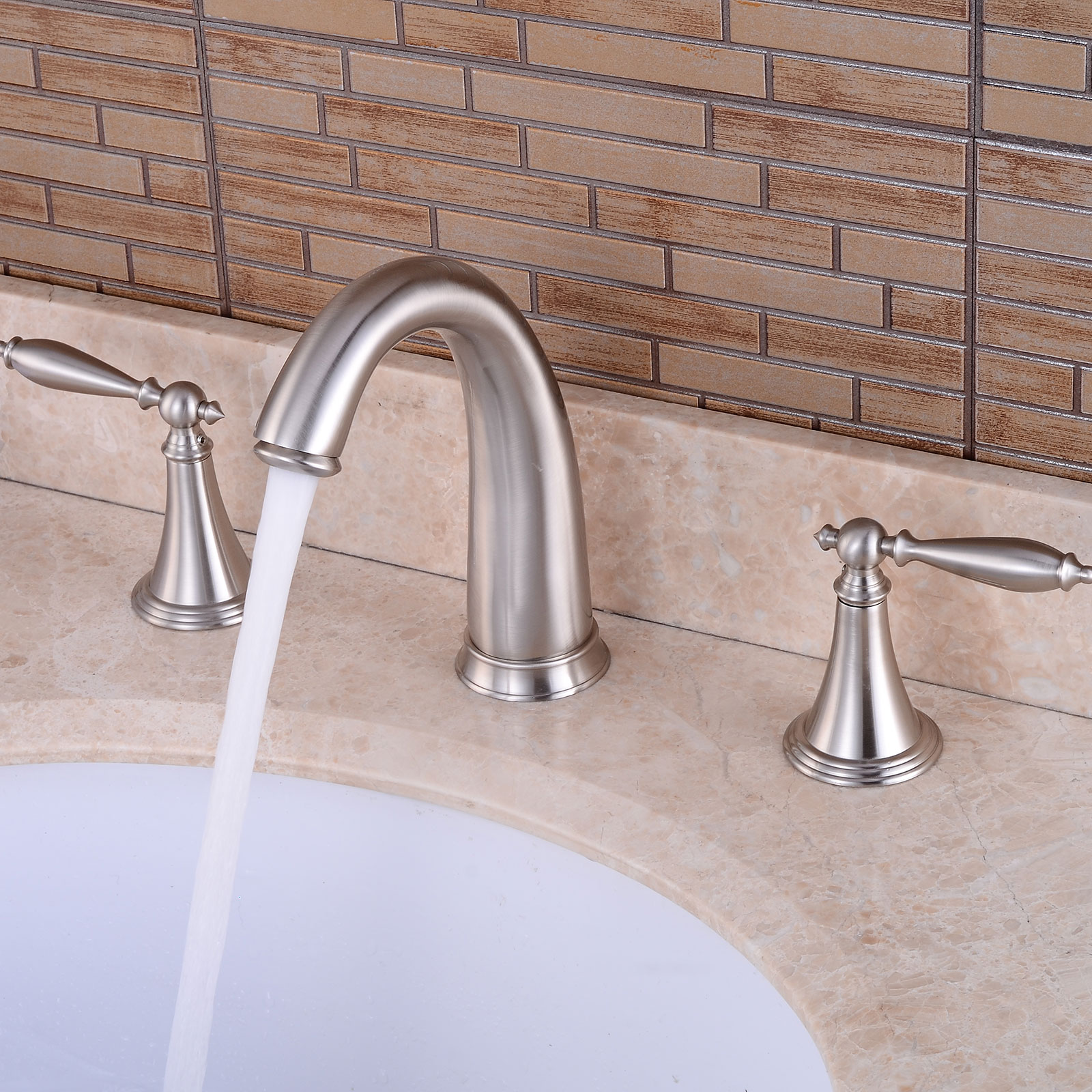 Wovier Widespread Faucet,Three Handle Two Hole Bathroom sink Faucet-Wovier W8401-20