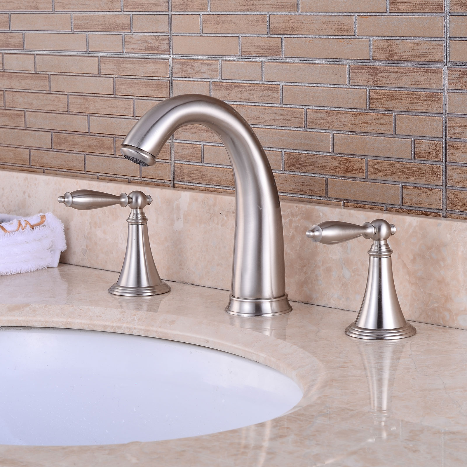 Wovier Widespread Faucet,Three Handle Two Hole Bathroom sink Faucet-Wovier W8401-22