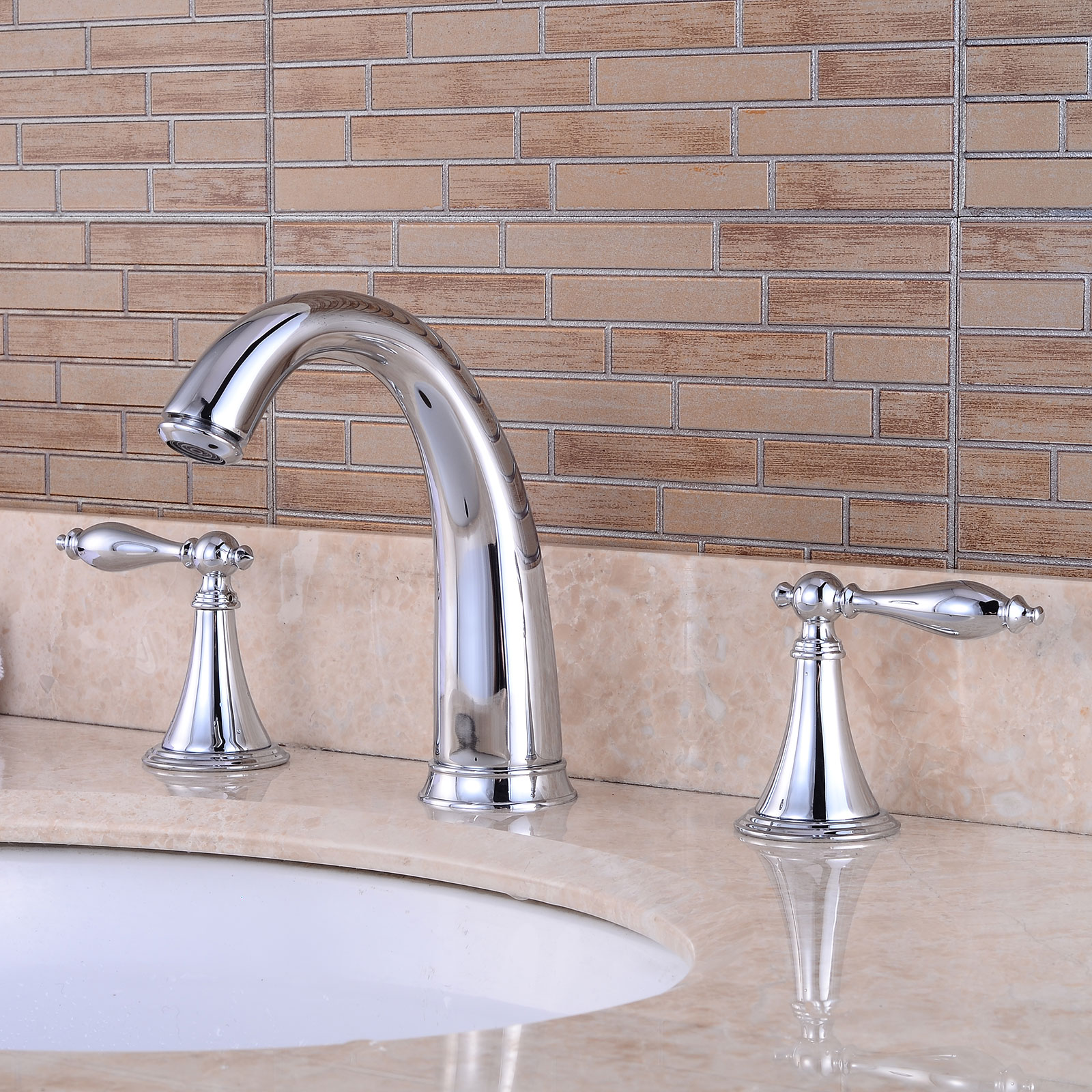 Wovier Widespread Faucet,Three Handle Two Hole Bathroom sink Faucet-Wovier W8401-26