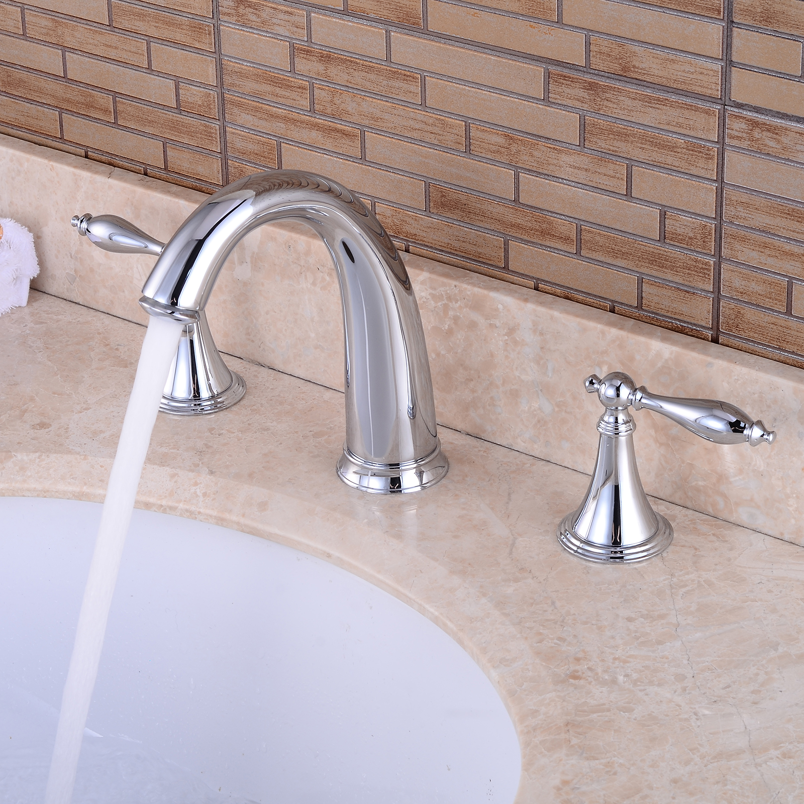 Wovier Widespread Faucet,Three Handle Two Hole Bathroom sink Faucet-Wovier W8401-24