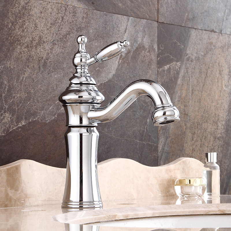 Wovier Bathroom Sink Faucet with Supply Hose,Single Handle Single Hole Lavatory Faucet W8308-5