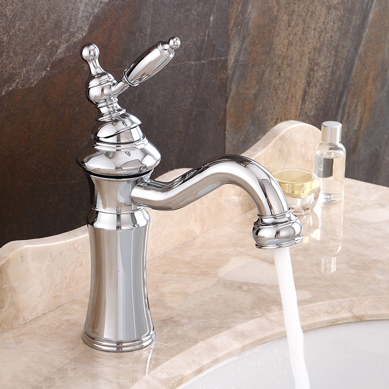 Wovier Bathroom Sink Faucet with Supply Hose,Single Handle Single Hole Lavatory Faucet W8308-1