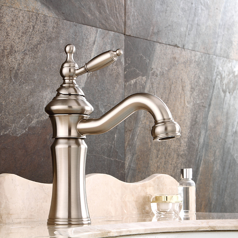 Wovier Bathroom Sink Faucet with Supply Hose,Single Handle Single Hole Lavatory Faucet W8308-15