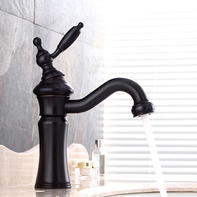 Wovier Bathroom Sink Faucet with Supply Hose,Single Handle Single Hole Lavatory Faucet W8308-7