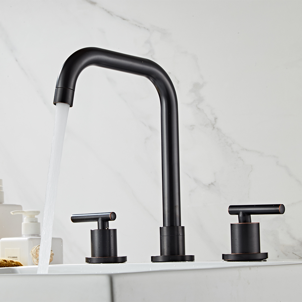 Wovier Widespread Faucet,Three Handle Two Hole Bathroom sink Faucet-W8418-22