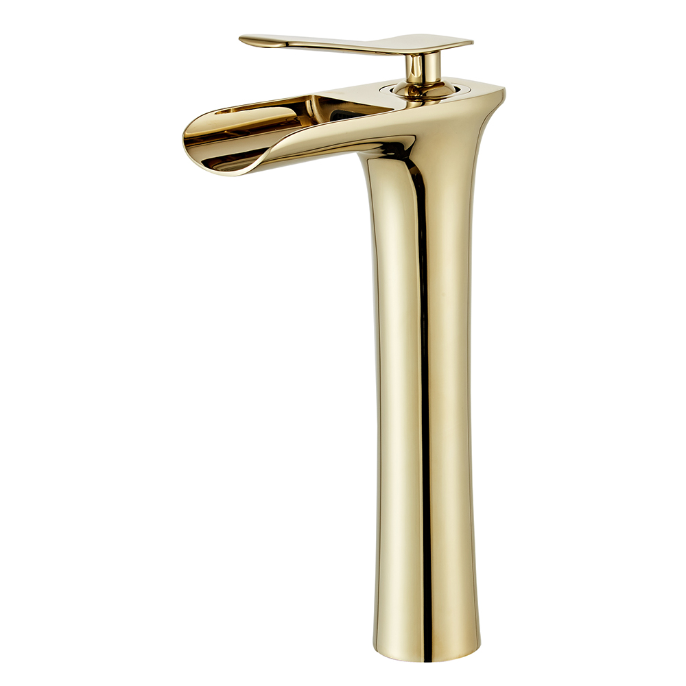Wovier Waterfall Vessel Faucet, Single Handle Single Hole Bathroom Faucet - w8368-8