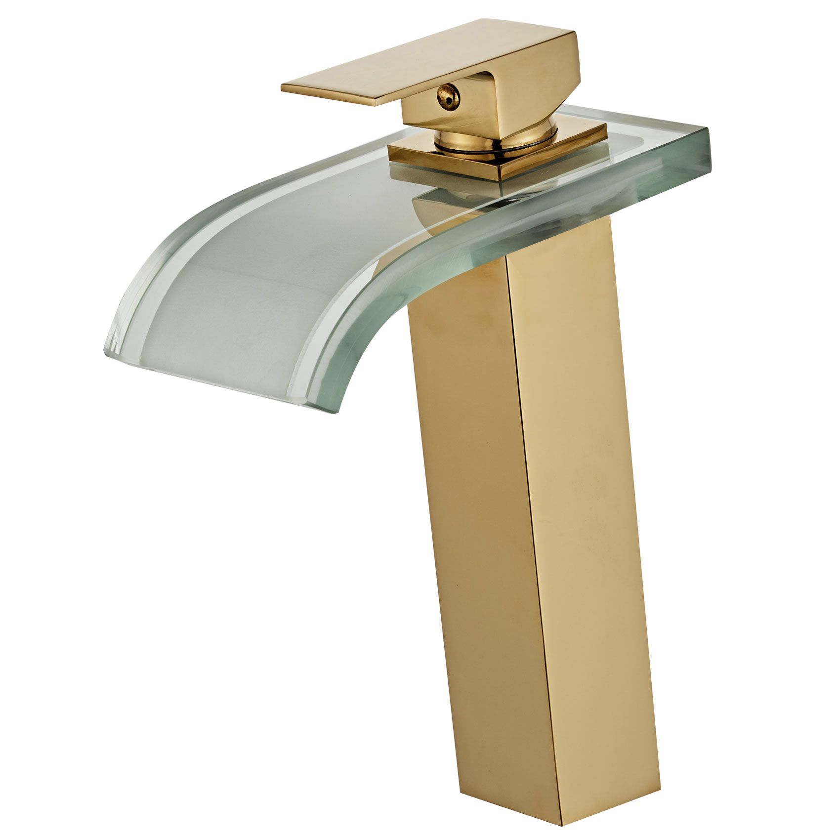 Wovier Waterfall Vessel Faucet, Single Handle Single Hole glass Bathroom Faucet - w8108-5 