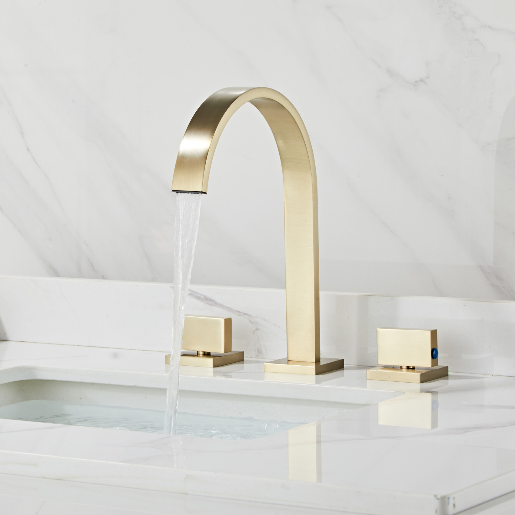 Wovier Widespread Faucet,Three Handle Two Hole Bathroom sink Faucet-W8404-35