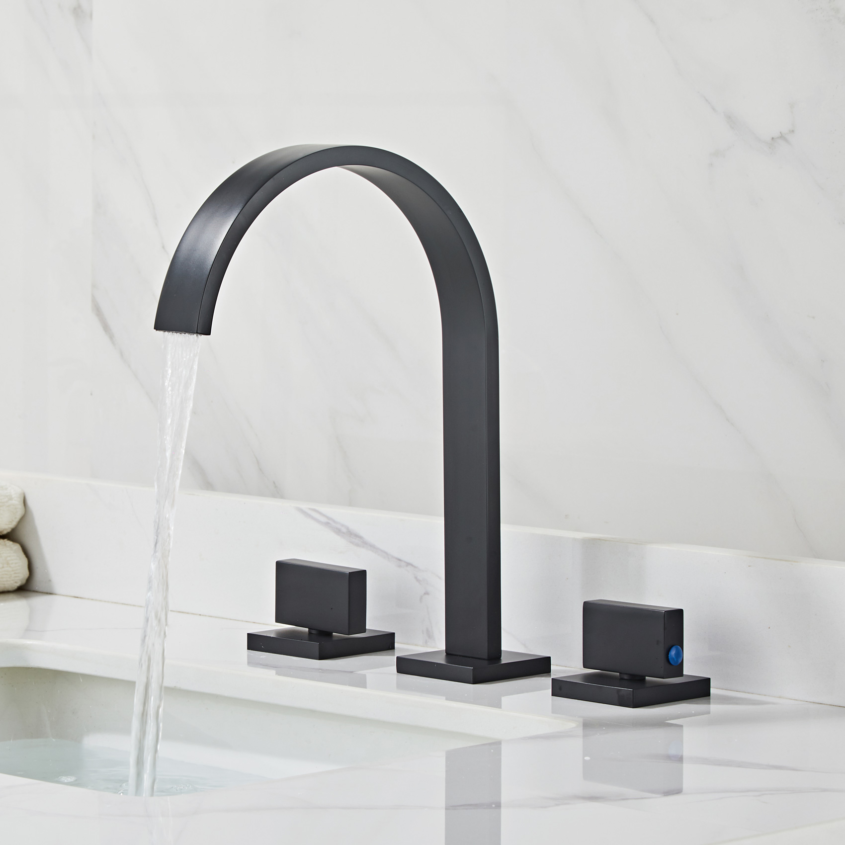 Wovier Widespread Faucet,Three Handle Two Hole Bathroom sink Faucet-W8404-21