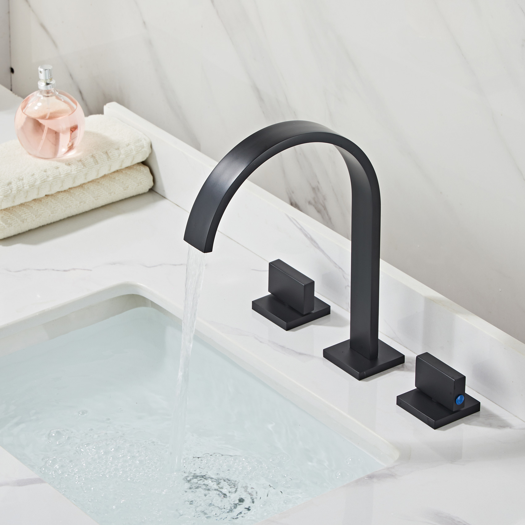 Wovier Widespread Faucet,Three Handle Two Hole Bathroom sink Faucet-W8404-22