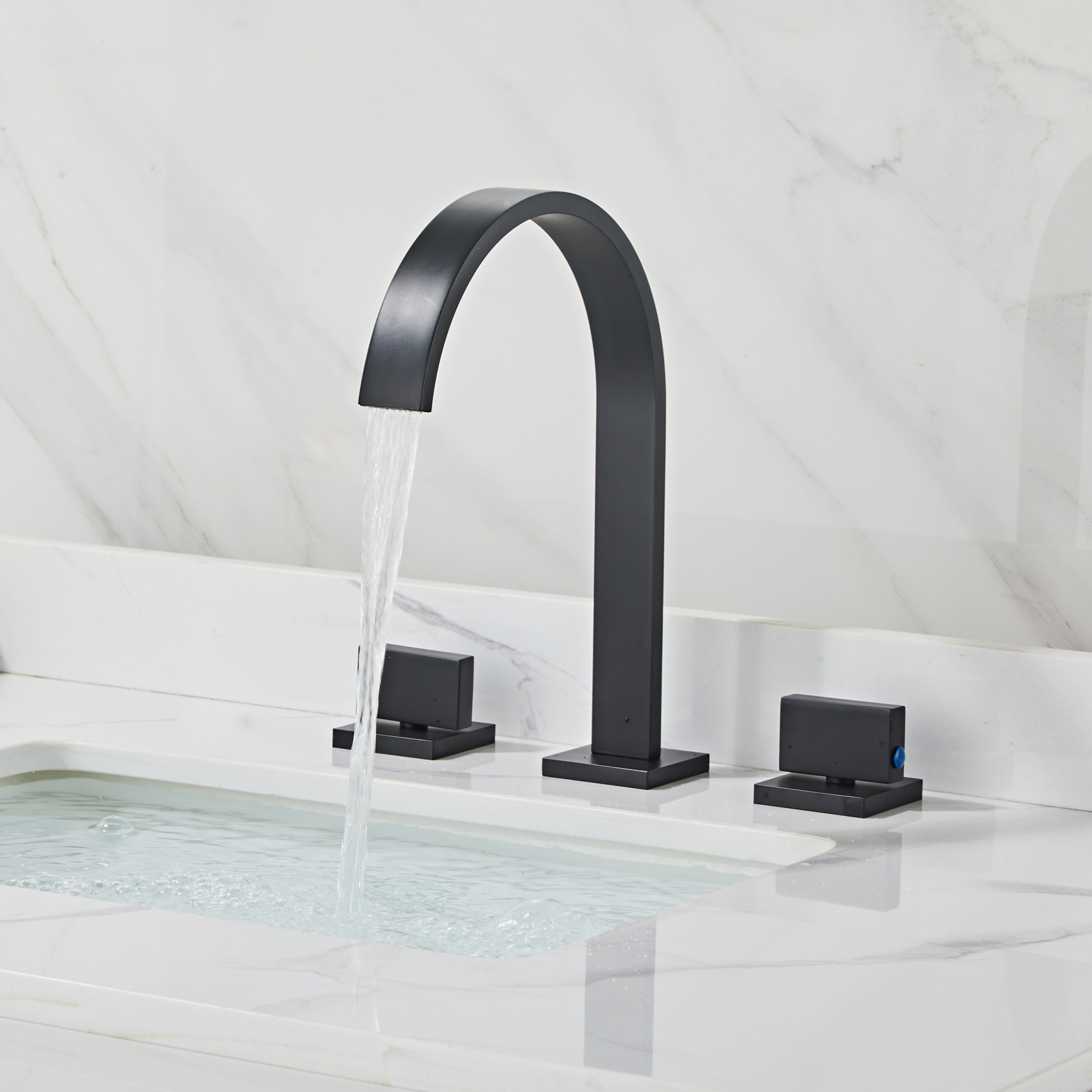 Wovier Widespread Faucet,Three Handle Two Hole Bathroom sink Faucet-W8404-20