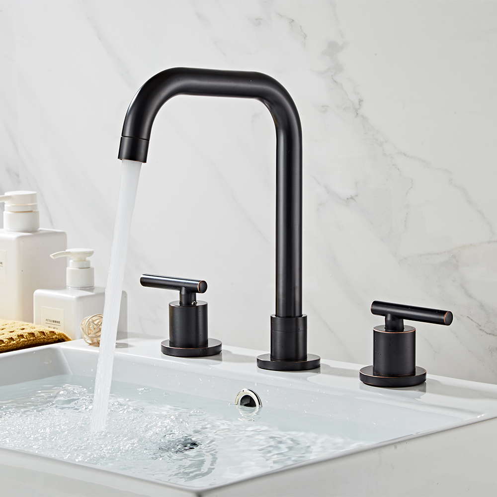 Wovier Widespread Faucet,Three Handle Two Hole Bathroom sink Faucet-W8418-23