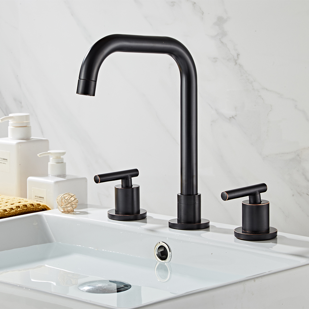 Wovier Widespread Faucet,Three Handle Two Hole Bathroom sink Faucet-W8418-24