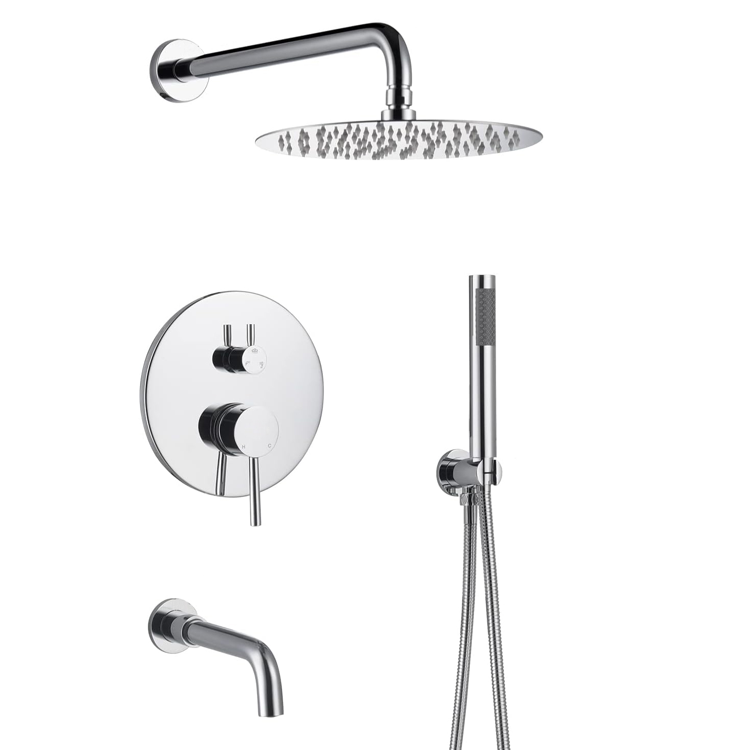 Wovier Shower System Rain Shower Handheld Sprayer with Shower Hose - W8817-14