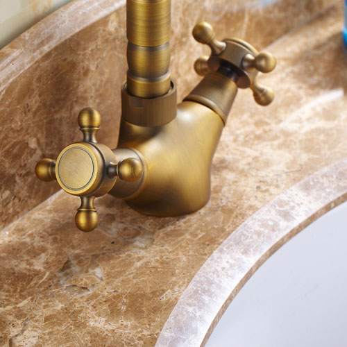 Wovier Bathroom Sink Faucet with Supply Hose,Single Handle Single Hole Lavatory Faucet W8283-5