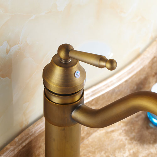 Wovier Bathroom Sink Faucet with Supply Hose,Single Handle Single Hole Lavatory Faucet W8300-5