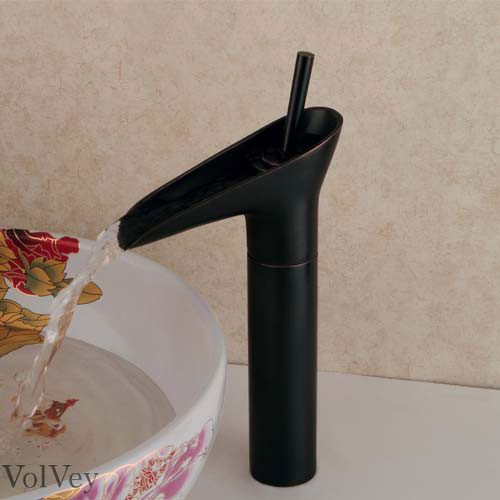 Wovier Waterfall Vessel Faucet,Single Handle Single Hole Bathroom Faucet W8333-16