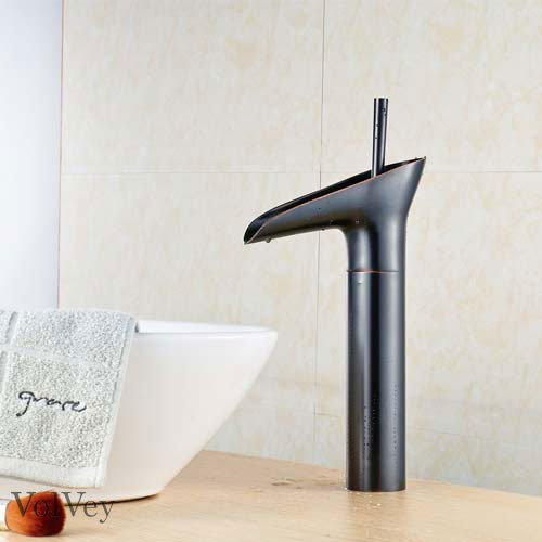 Wovier Waterfall Vessel Faucet,Single Handle Single Hole Bathroom Faucet W8333-14