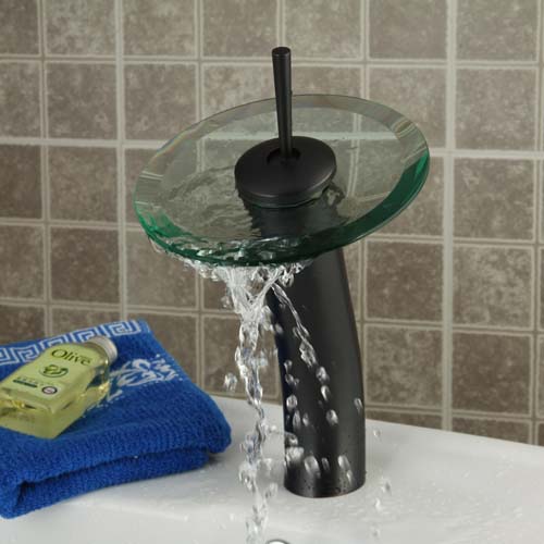 Wovier Waterfall Vessel Faucet, Single Handle Single Hole Bathroom Faucet - w8123-3