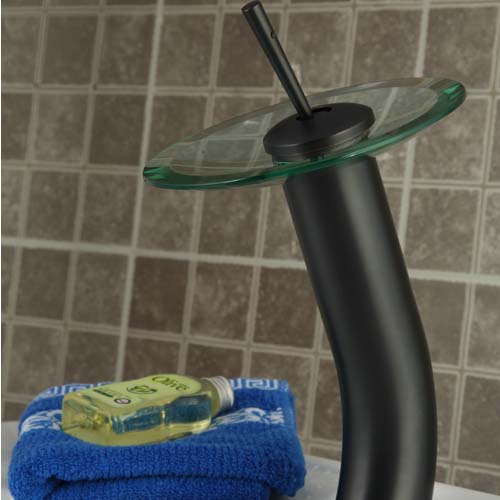 Wovier Waterfall Vessel Faucet, Single Handle Single Hole Bathroom Faucet - w8123-6